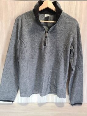 Old Navy Grey Fleece Pullover Women M 1/4 Zip Jacket Soft Warm Casual Layer